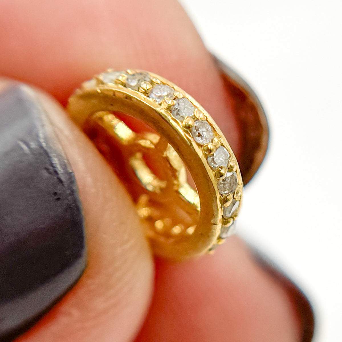 DC806. Diamond & Sterling Silver Spacer Bead