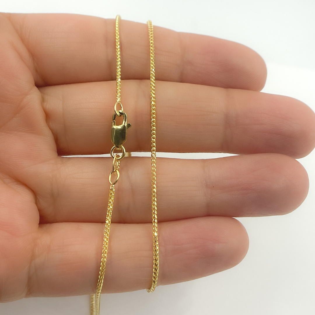 030FRDTL426. 14K Solid Gold Wheat Chain