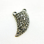 Load image into Gallery viewer, DC046. Diamond Silver Black Rhodium Horn Connector Charm
