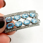 Load image into Gallery viewer, DC973. Diamond Sterling Silver Connector with Gemstones
