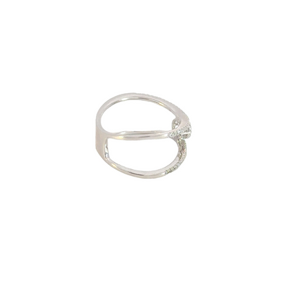 14k Solid White Gold Diamond Ring.