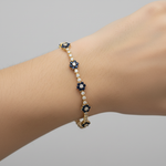 Load image into Gallery viewer, BR402699. 14k Solid Gold Diamond and Gemstone Fancy Flower Bracelet