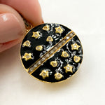 Load image into Gallery viewer, DP505A. Diamond Sterling Silver Round Enamel Pendant
