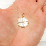 Load image into Gallery viewer, GDP337. 14K Solid Gold Diamond Round Star Stone Pendant
