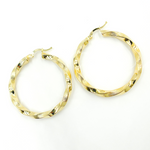 Load image into Gallery viewer, GER129. 14K Solid Gold Twisted Hoop with Texture
