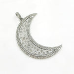 Load image into Gallery viewer, DP492. Diamond Sterling Silver Moon Pendant
