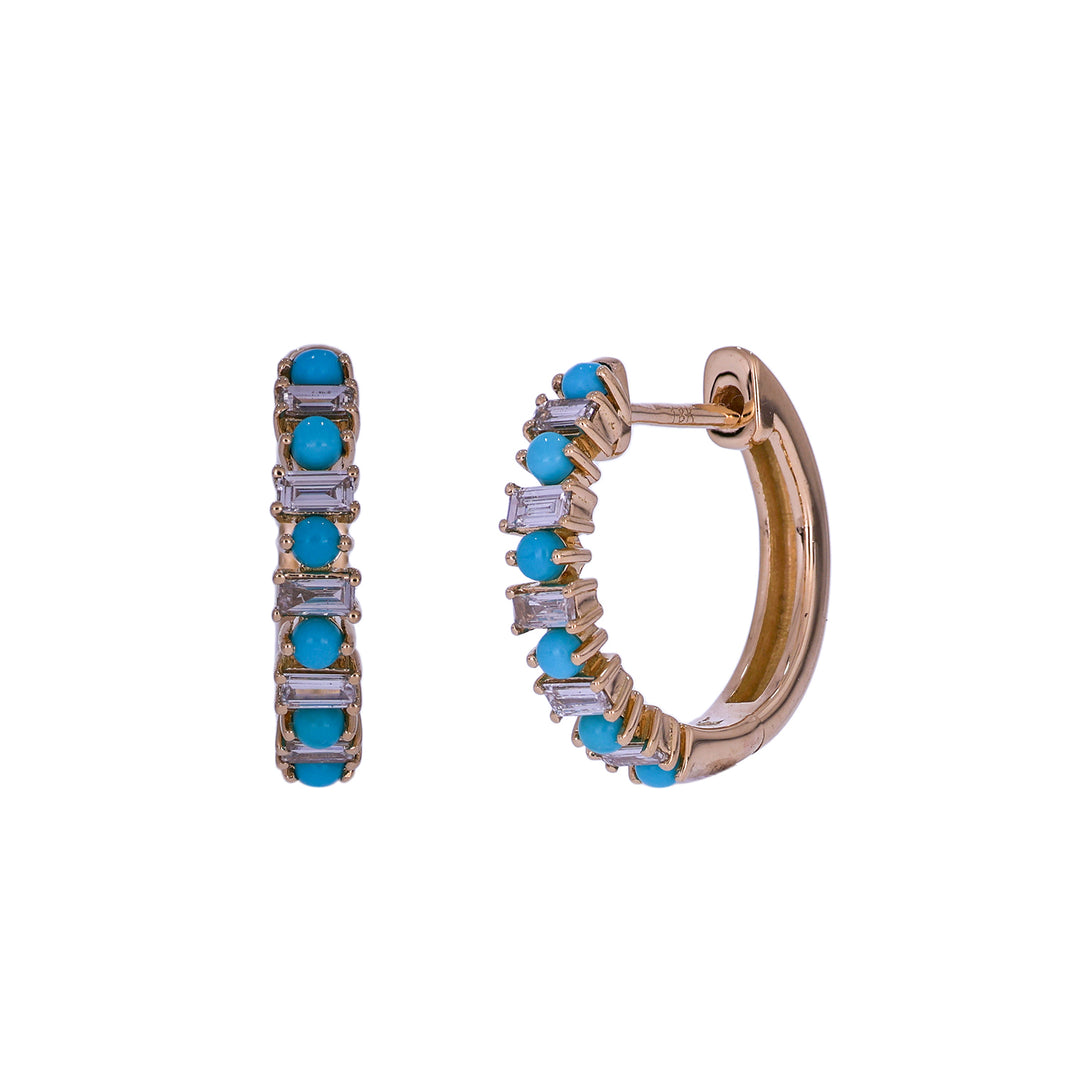 EHD57671. 18K Solid Gold Diamond & Gemstone Earrings
