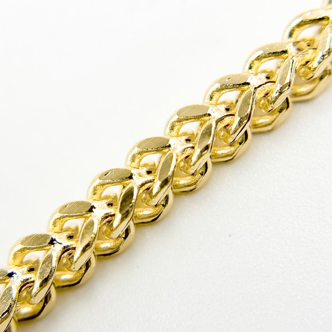 080HVI2004000. 14K Solid Yellow Gold Franco Hollow Chain Necklace