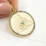 Load image into Gallery viewer, DP688A. Diamond Sterling Silver Round Celtic Trinity Knot Enamel Pendant with Gemstone
