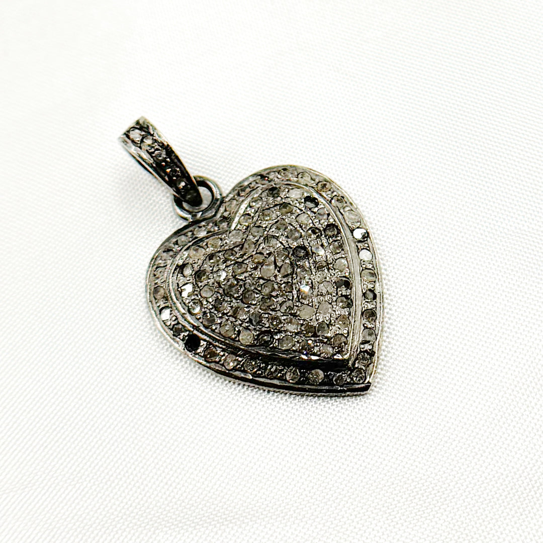 DP179. Diamond Sterling Silver Heart Pendant