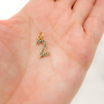 Load image into Gallery viewer, DC509. Diamond Sterling Silver Number &quot;2&quot; Charm
