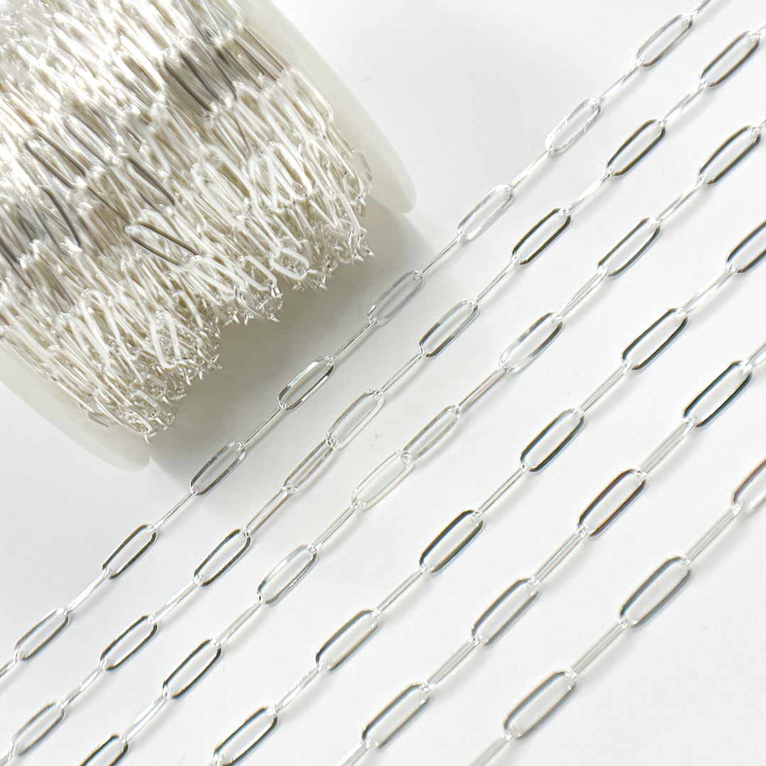 Y80FSS. Sterling Silver Flat Paperclip Link Chain
