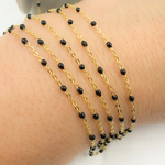 Load image into Gallery viewer, 30KFB-NF14Y. 14K Solid Yellow Gold Enamel Black Color Cable Chain
