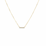 Load image into Gallery viewer, NFB72842. 14K Solid Gold Bar Diamond Necklace