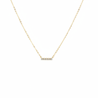 NFB72842. 14K Solid Gold Bar Diamond Necklace