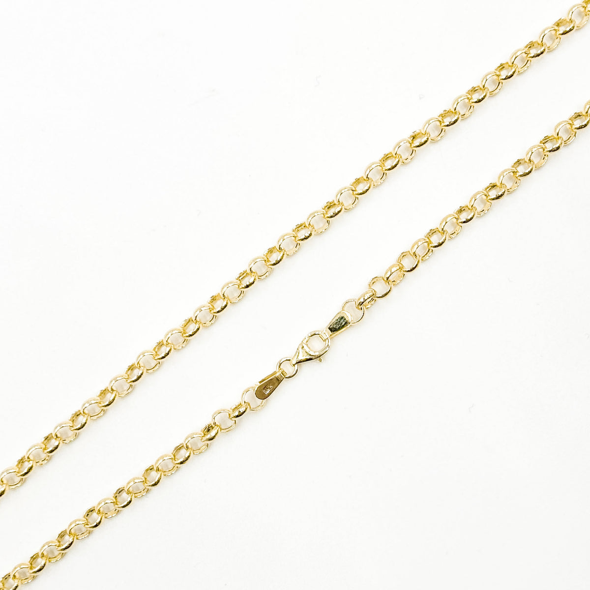 140HVR0194001. 14K Yellow Gold Round Rolo Chain ��� Lightweight Hollow Link Necklace