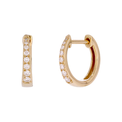 EHC57584. 14k Solid Gold Diamond Huggie Earrings