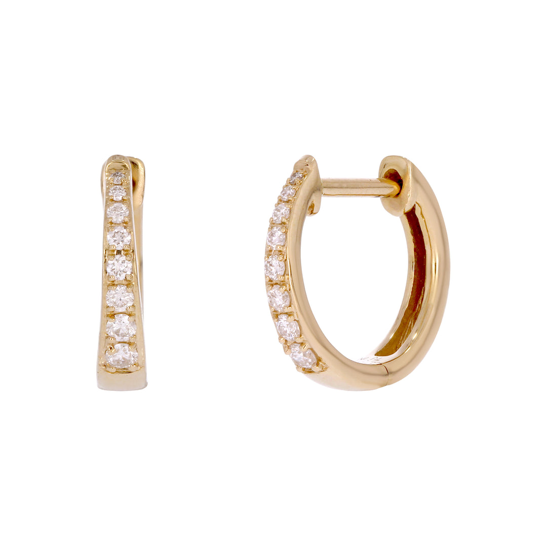 EHC57584. 14k Solid Gold Diamond Huggie Earrings