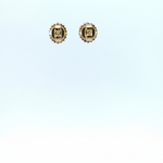 Load image into Gallery viewer, ER113641. 14k Solid Gold Diamond and Gemstone Oval Stud Earrings