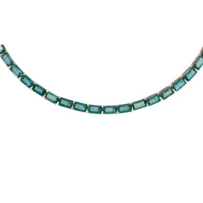 CN97277-5X3. 14K Solid Gold Gemstone Necklace