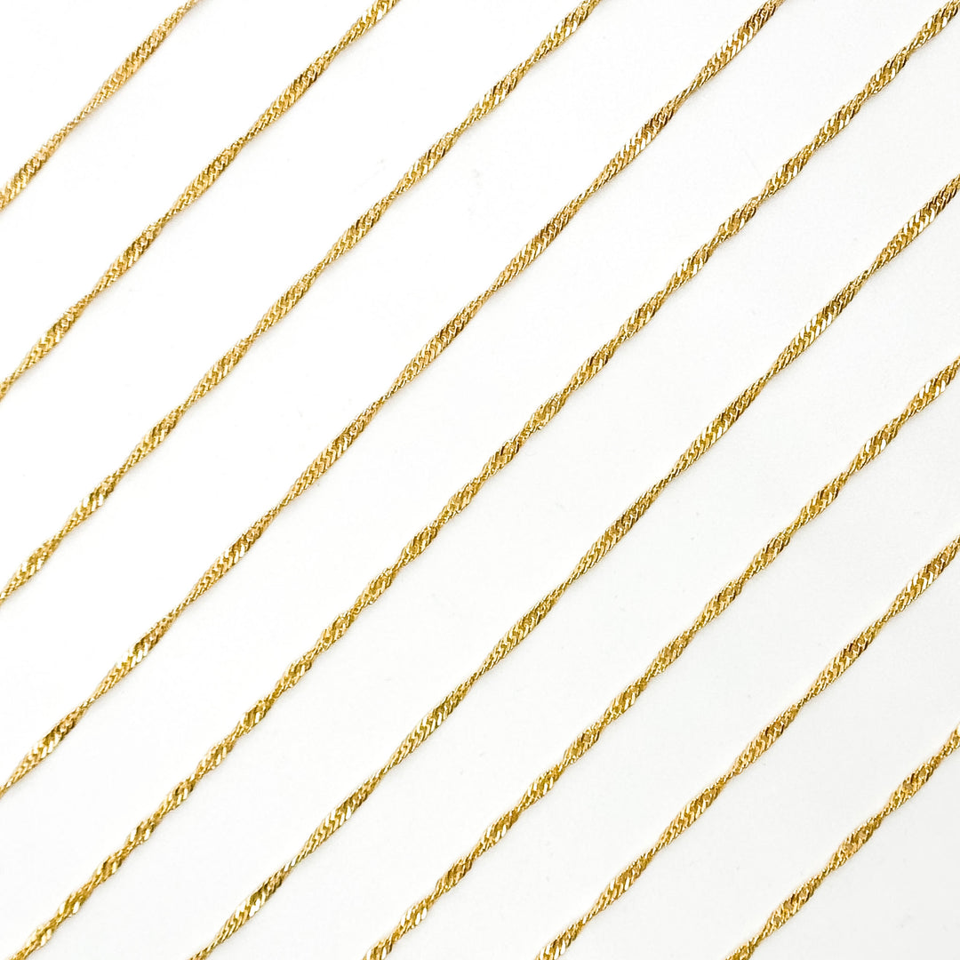 V316GF. 14K Gold Filled Twisted Singapore Unfinished Chain