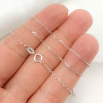 Load image into Gallery viewer, 030R01T5J080WG. 14K Solid White Gold Cable Chain
