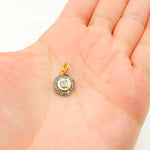 Load image into Gallery viewer, DC933. Diamond Sterling Silver Round Charm with Polki Diamond
