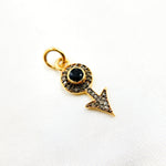 Load image into Gallery viewer, DC364. Diamond Silver Arrow Mini Charm with Gemstone
