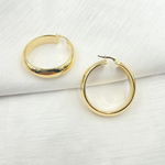 Load image into Gallery viewer, GER154. 14K Solid Gold Hollow Hoop
