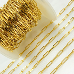 Load image into Gallery viewer, Gold Plated 925 Sterling Silver Diamond Cut Paperclip Chain. Z1GP
