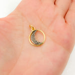 Load image into Gallery viewer, DC946. Diamond Sterling Silver Round Moon Charm
