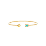 Load image into Gallery viewer, BNA68584TQ. 14K Solid Gold Diamond and Turquoise Open Bangle