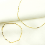 Load image into Gallery viewer, 14K43. 14K Solid Gold Flat Paperclip Necklace
