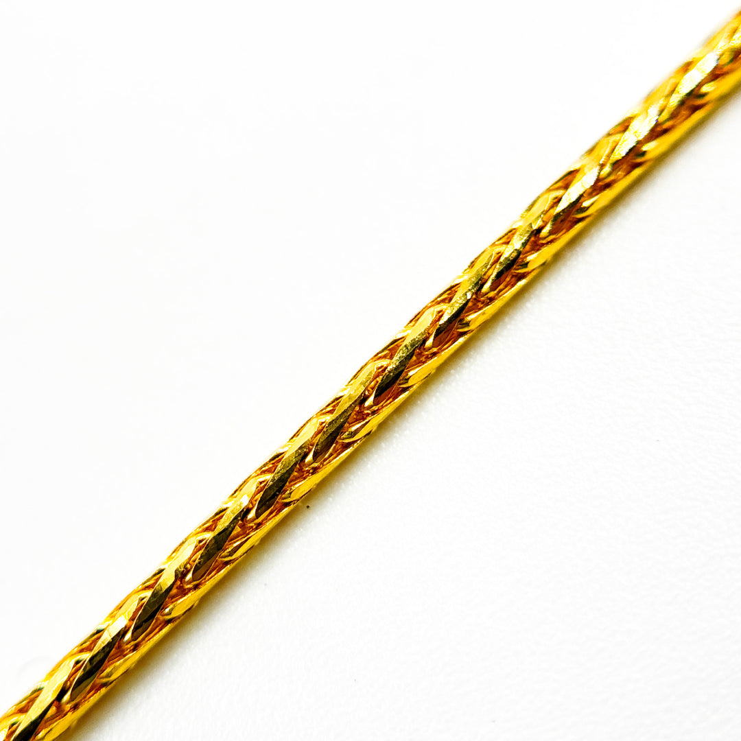 TRE004. 14k Solid Yellow Gold Wheat Chain