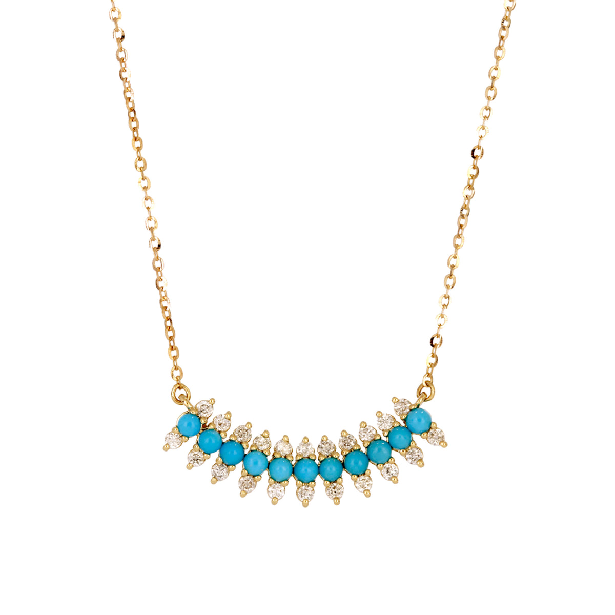 NFE71567. 14K Solid Gold Diamond and Gemstone Necklace