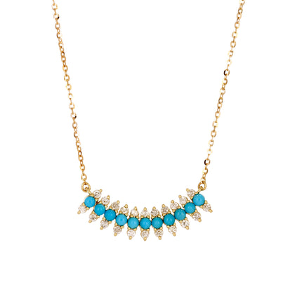 NFE71567. 14K Solid Gold Diamond and Gemstone Necklace