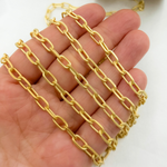 Load image into Gallery viewer, Gold Plated Matt 925 Sterling Silver Diamond Cut Paperclip Link Chain