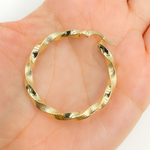 Load image into Gallery viewer, GER129. 14K Solid Gold Twisted Hoop with Texture
