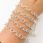 Load image into Gallery viewer, 617SS. Sterling Silver Twisted Marquise Oval Link Chain
