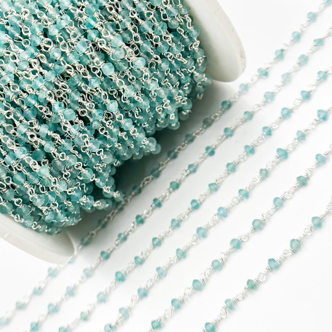 APE5. Apatite Sterling Silver Wire Chain