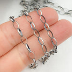 Load image into Gallery viewer, Oxidized 925 Sterling Silver Oval Link Chain. 606OX
