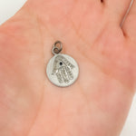 Load image into Gallery viewer, DC217. Diamond &amp; Sterling Silver Round Hamsa Charm
