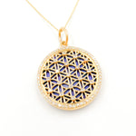 Load image into Gallery viewer, 14K Gold Round Flower of Life Pendant
