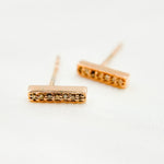 Load image into Gallery viewer, DE042. Diamond Sterling Silver Bar Studs
