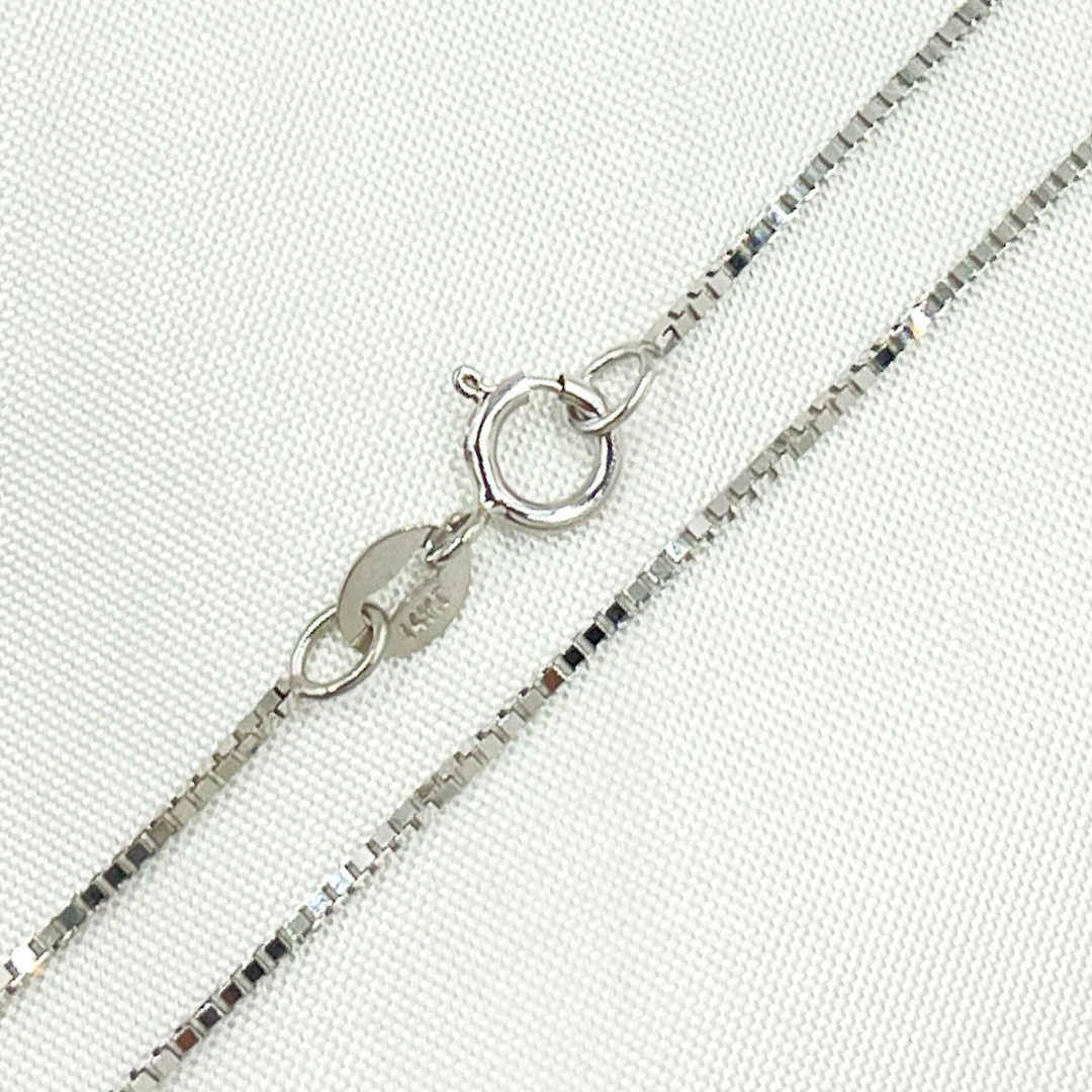 058VEDWG. 14k Solid White Gold Link Box Chain