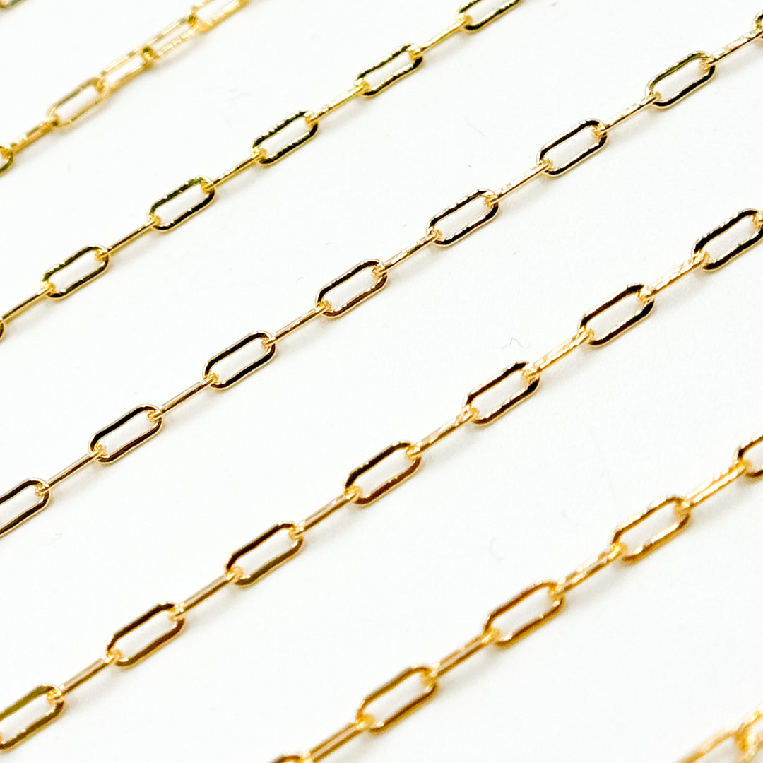 V287GF. 14K Gold Filled Flat Paperclip Link Chain