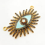 Load image into Gallery viewer, DP508A. Diamond Sterling Silver Eye Enamel Pendant with Gemstone
