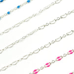 Load image into Gallery viewer, 70/1003FSS. 925 Sterling Silver Enamel Flat Marina Chain

