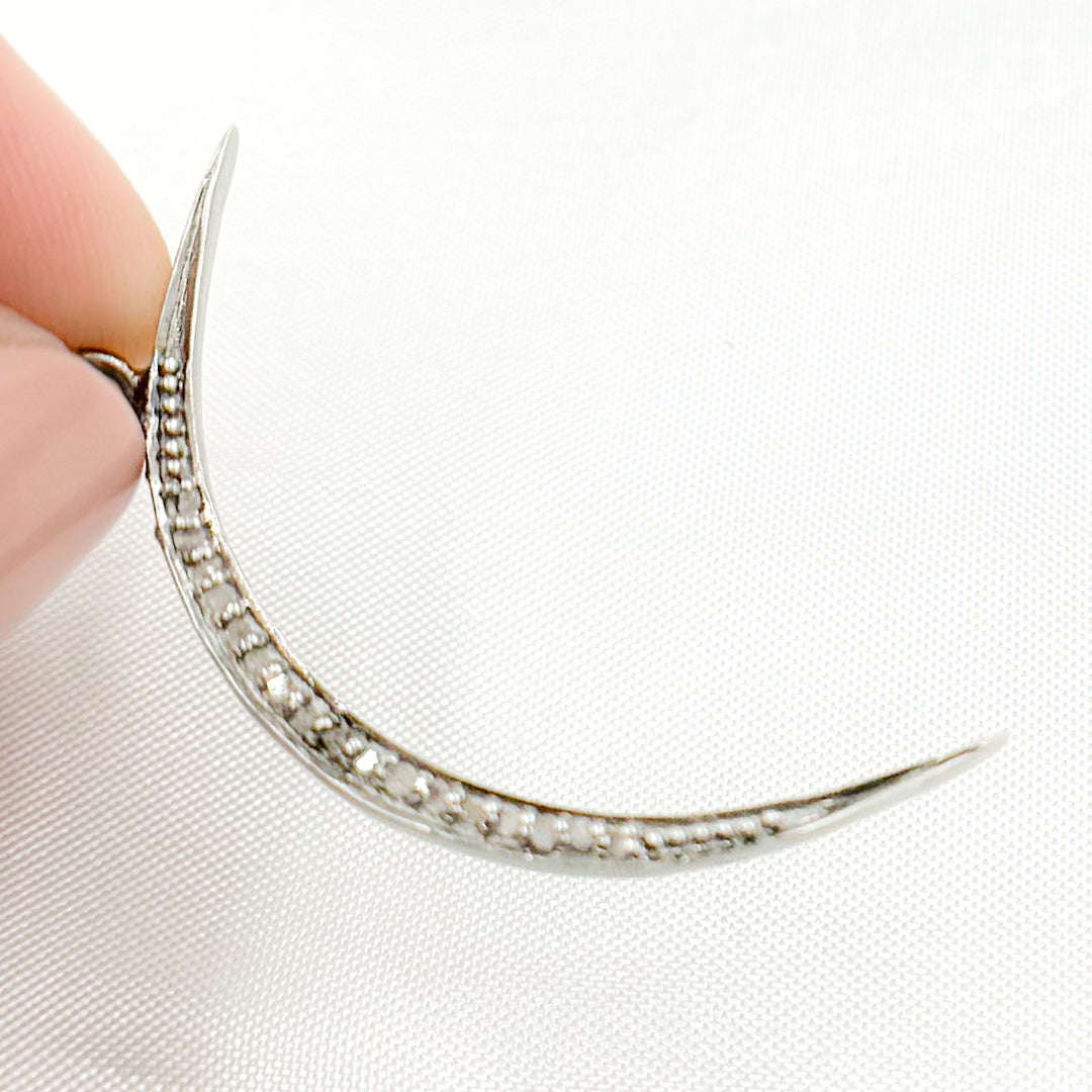 DP1005. Diamond Sterling Silver Moon Pendant