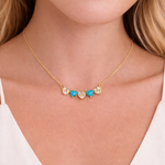 Load image into Gallery viewer, CN96340TQ4. 14K Solid Gold Diamond and Turquoise Heart Necklace